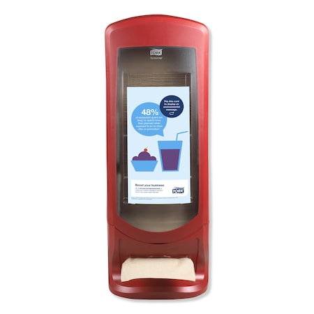 Tork Xpressnap Stand Napkin Dispenser, 9.25 x 9.25 x 24.5, Red 6336000